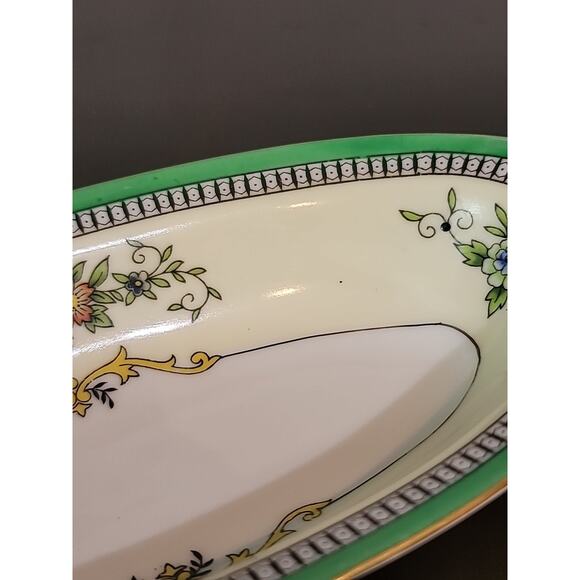 Noritake Roseara Vintage Relish Dish 8.5x4 Inches Gold Trim 1 Inch Deep - Picture 8 of 16